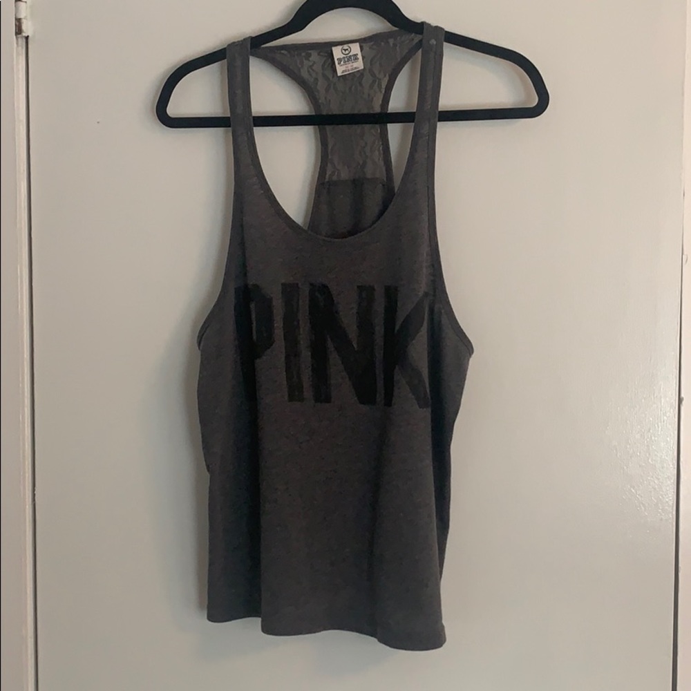 Pink Razorback lace tank